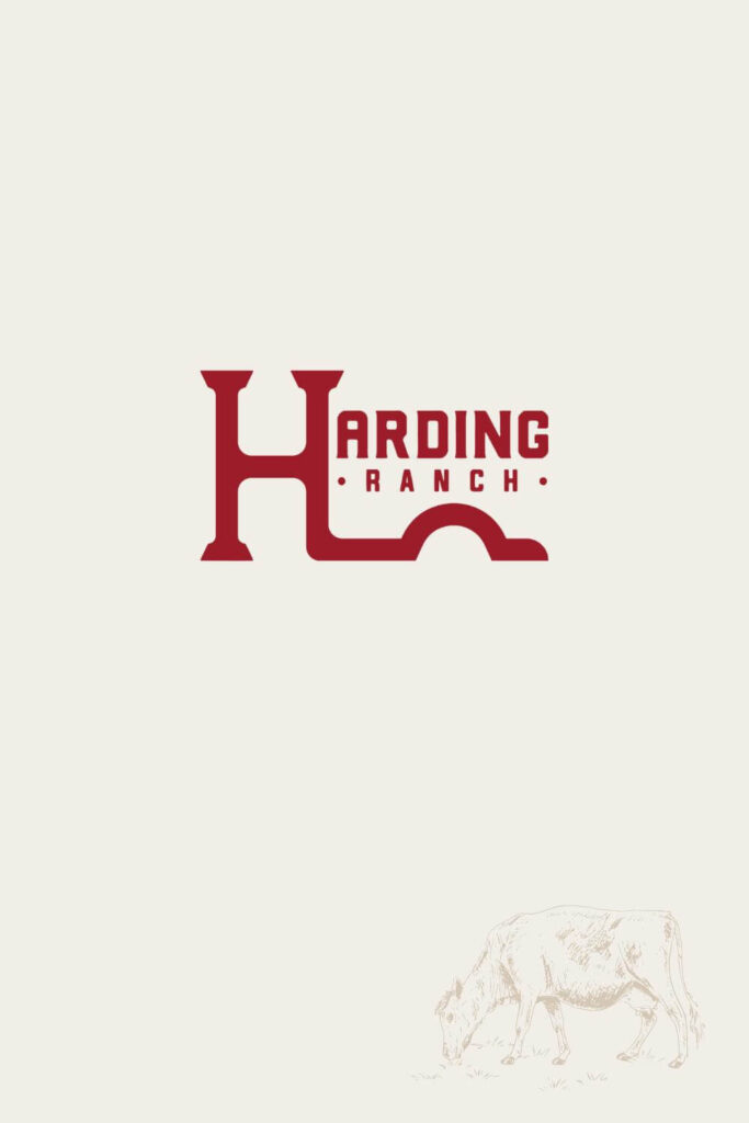 H cattle brand with harding ranch logo